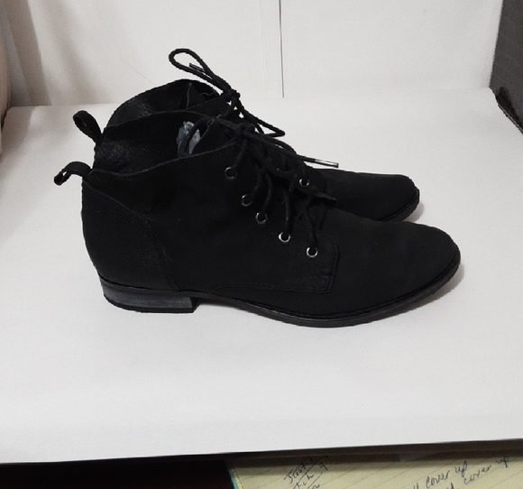 Sam Edelman Mare Black Leather Moto Combat Lace-Up Ankle Boots - Picture 6 of 9